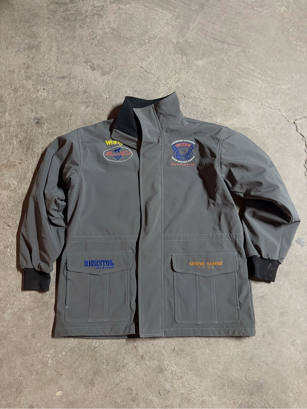 Professional Choice Mens Grey Rodeo Embroidery fleece lined jacket size XL